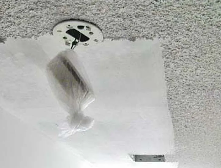 Popcorn ceiling removal in progress